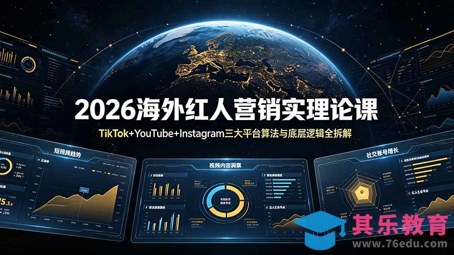 2026海外红人营销实理论课:TikTok+YouTube+Instagram三大平台算法与底层逻辑全拆解-第1张图片-我要自学网 2026海外红人营销实理论课:TikTok+YouTube+Instagram三大平台算法与底层逻辑全拆解-第1张图片-我要自学网