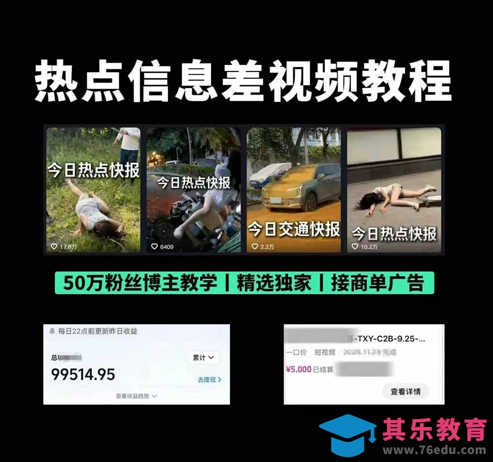 抖音50万粉博主热点信息差教学：多平台分发抖音快手B站视频号微博，1个视频多份收益月入20000+-第2张图片-我要自学网