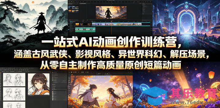 一站式AI动画创作训练营,涵盖古风武侠、影视风格、异世界科幻、解压场景,从零自主制作高质量原创短篇动画-第1张图片-我要自学网 一站式AI动画创作训练营,涵盖古风武侠、影视风格、异世界科幻、解压场景,从零自主制作高质量原创短篇动画-第1张图片-我要自学网