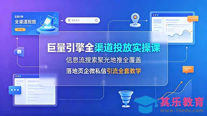 巨量引擎全渠道投放实操课，信息流搜索聚光地推全覆盖，落地页企微私信引流全套教学-第1张图片-我要自学网