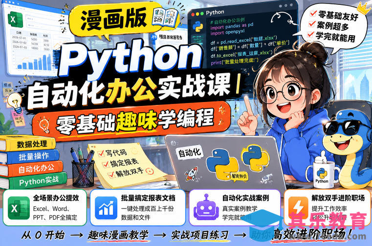 漫画版Python自动化办公实战课｜零基础趣味学编程，全场景办公提效、批量搞定报表文档、解放双手进阶职场-第1张图片-我要自学网
