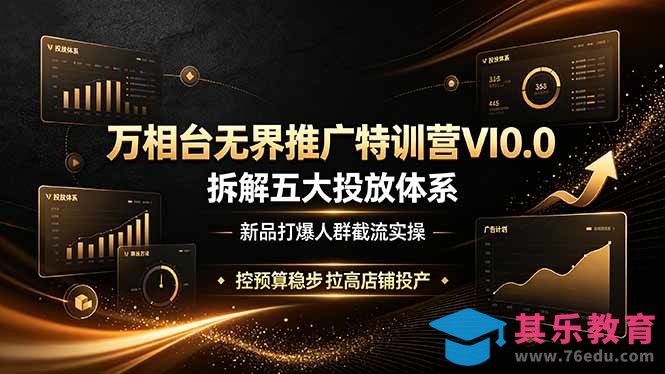 万相台无界推广特训营VI0.0，拆解五大投放体系，新品打爆人群截流实操，控预算稳步拉高店铺投产-第1张图片-我要自学网