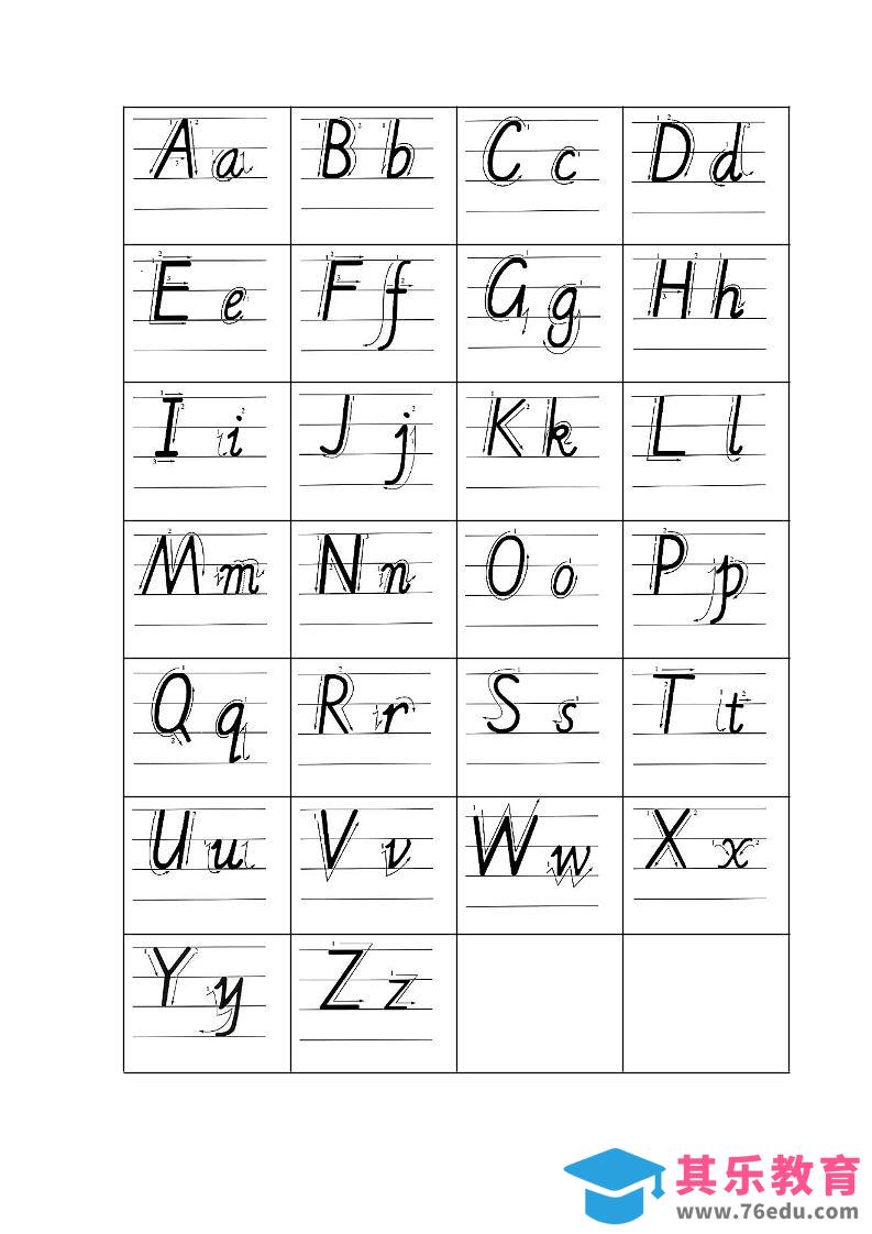 图片[1]-二升三英语26个字母手写体练习纸-三上英语-985文库